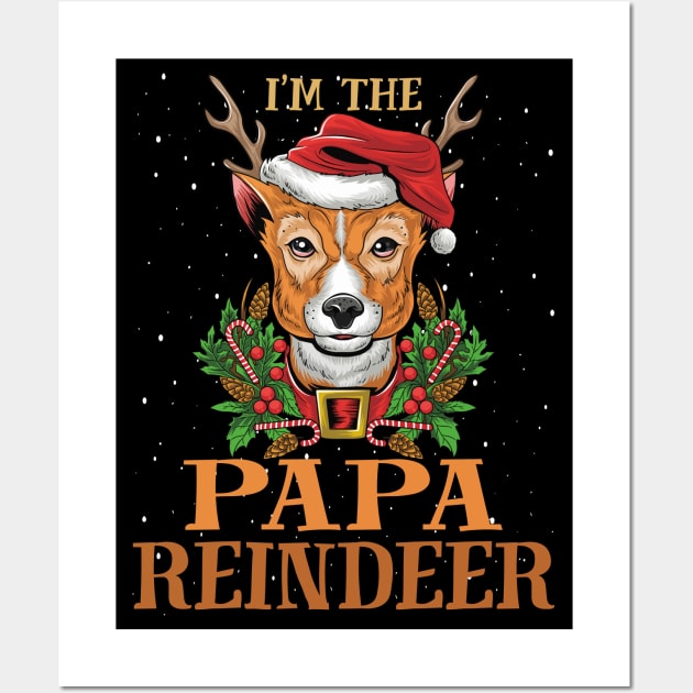 Im The Papa Reindeer Christmas Funny Pajamas Funny Christmas Gift Wall Art by intelus